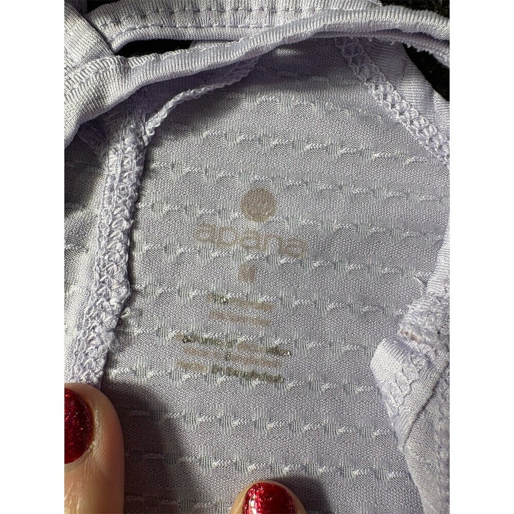 Apana Tank Top Womens Size M Light Lavender Textured Stripe Racerback Yoga - Picture 9 of 9